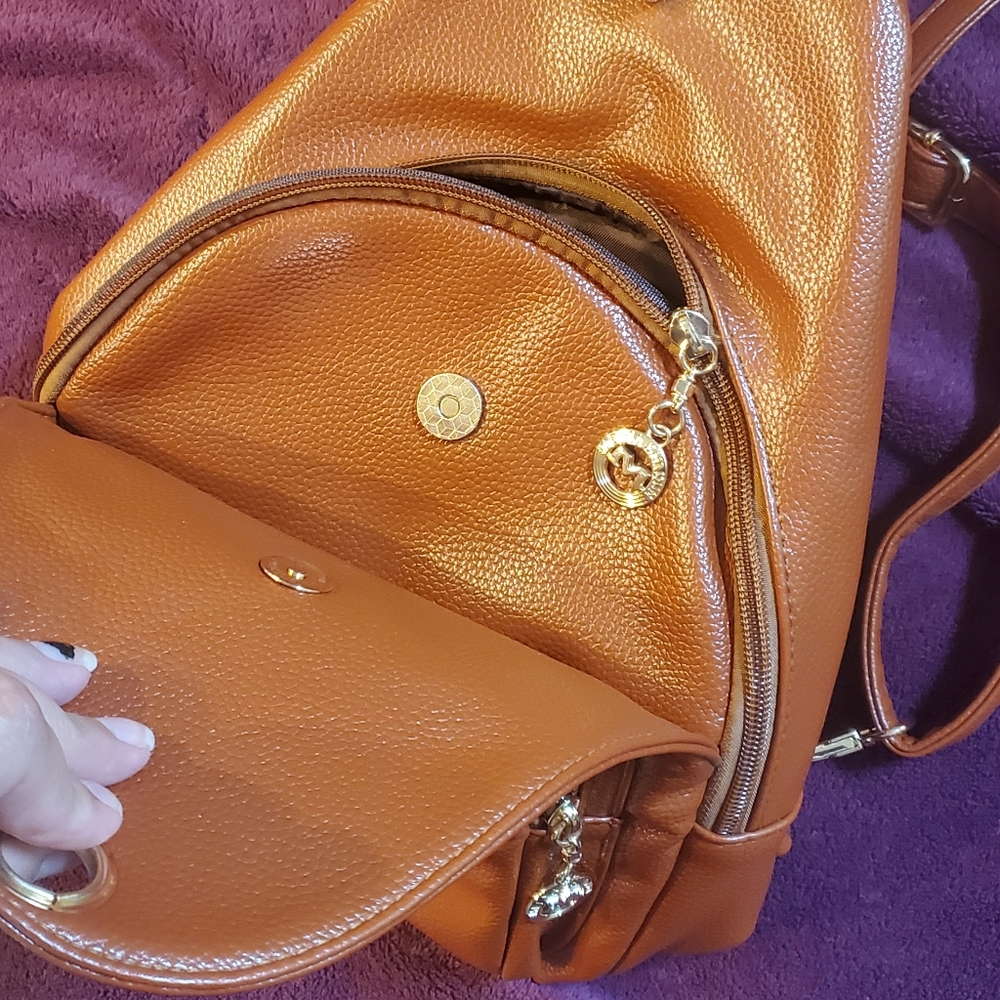 Brown Convertable Backpack Purse - image 5